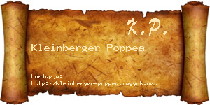 Kleinberger Poppea névjegykártya